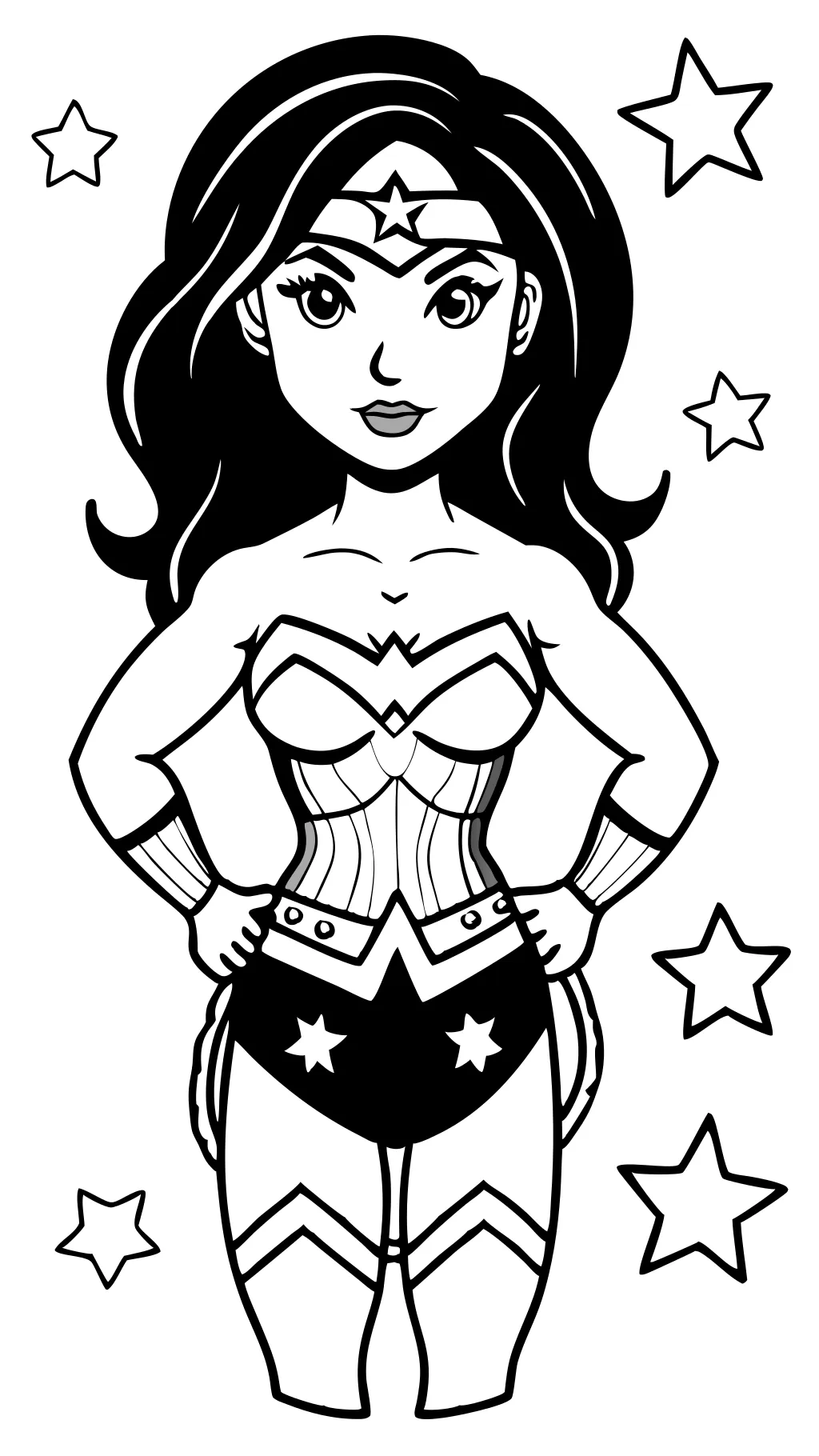 Página para colorear de Wonder Woman